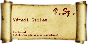 Váradi Szilas névjegykártya